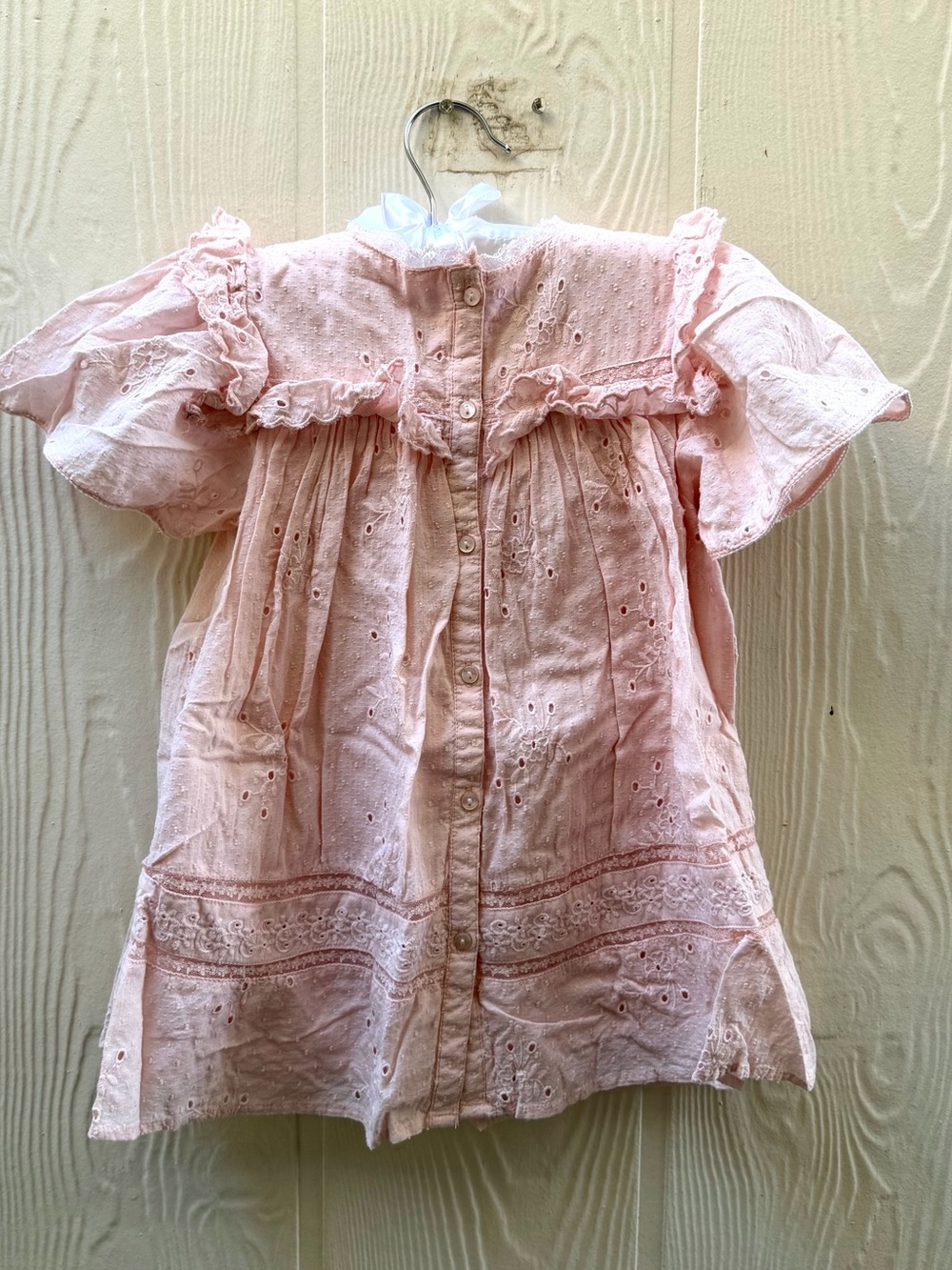 Zara Pink Eyelet Ruffle Dress - Picture 2 of 2
